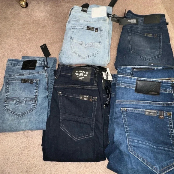 BUFALO JEANS SUPER MAX X CONTRASTED AND DARK DENIM SIZE 29/32 - Picture 9 of 16